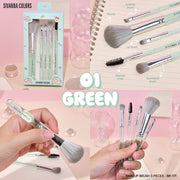5 Pieces Makeup Brush Set soft bristles close up detail